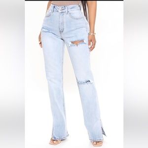 Fashionnova split hem jeans